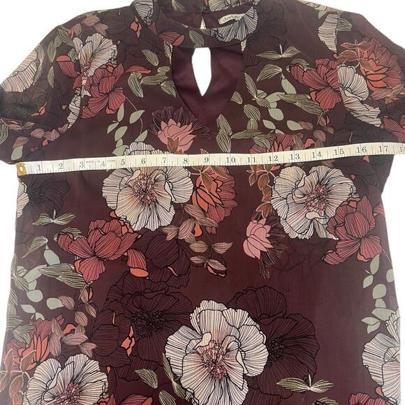 Charlotte Russe Sheer Floral Dress Ruffle Sleeve Fall Layering Purple S - Picture 5 of 13